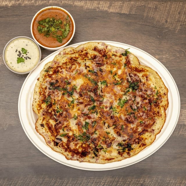 Onion Chilli Uthappam.